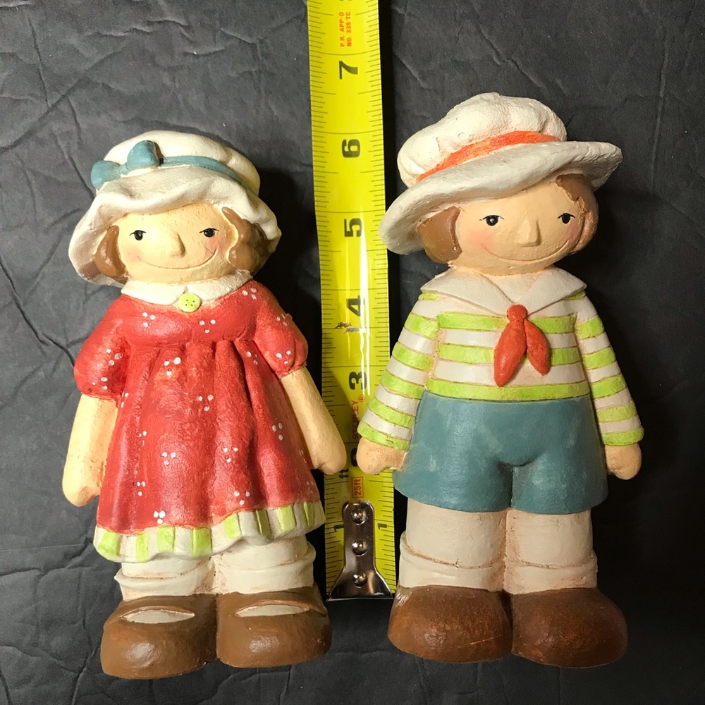 Sarah’s Attic Smiling Boy And Smiling Girl 6” Figurines